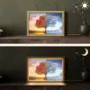 Seizoenen - Kunst - Boom - Herfst - Winter Light Box met kabel (Tafellamp) klein -sfeer3