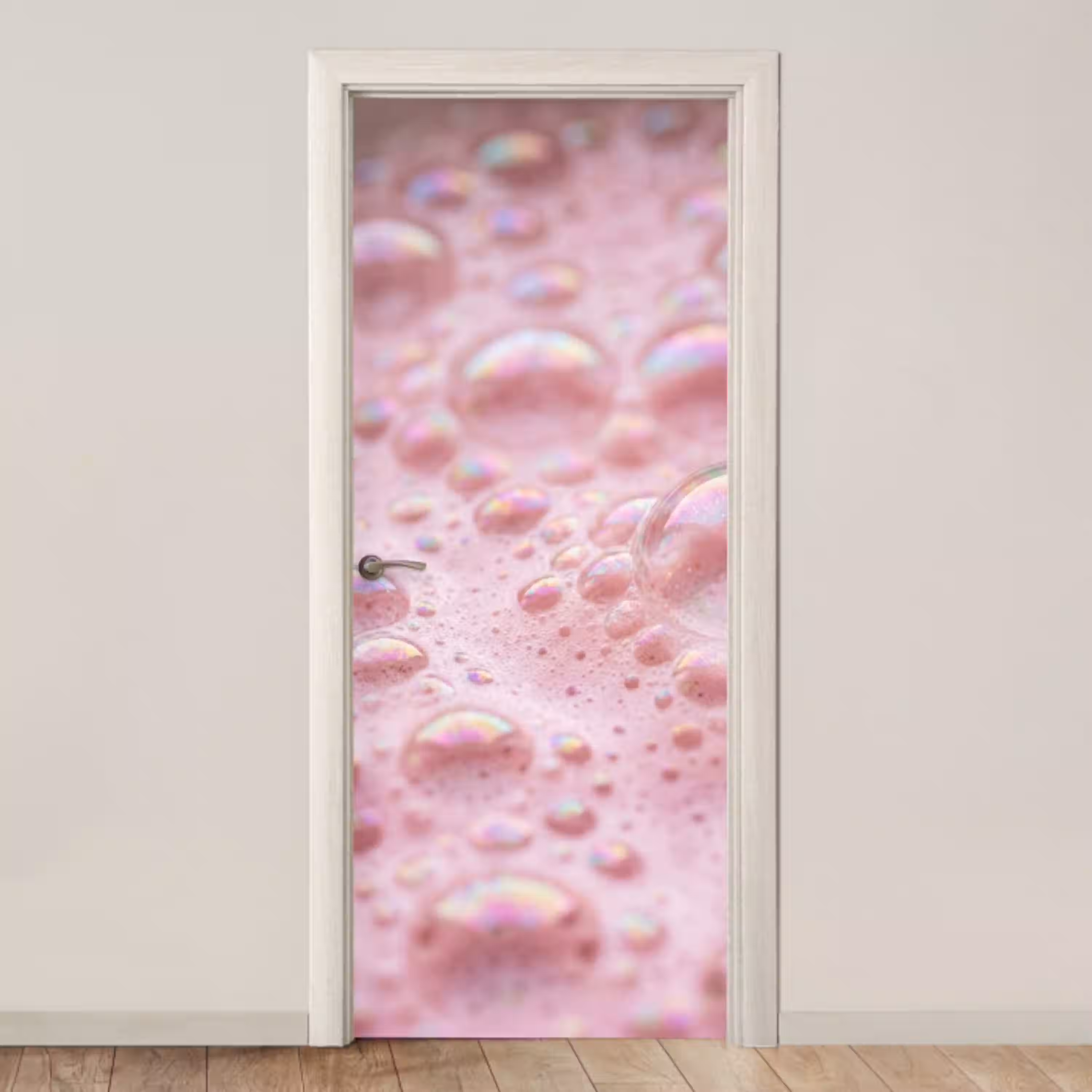 Schuim - Structuur - Roze deurposter klein -3d_beige