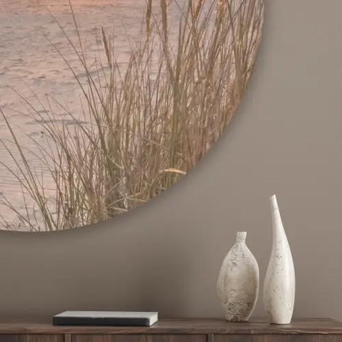 Zonsondergang - Duinen - Zee Akoestische PET Vilt - Rond klein -sfeer5_closeup
