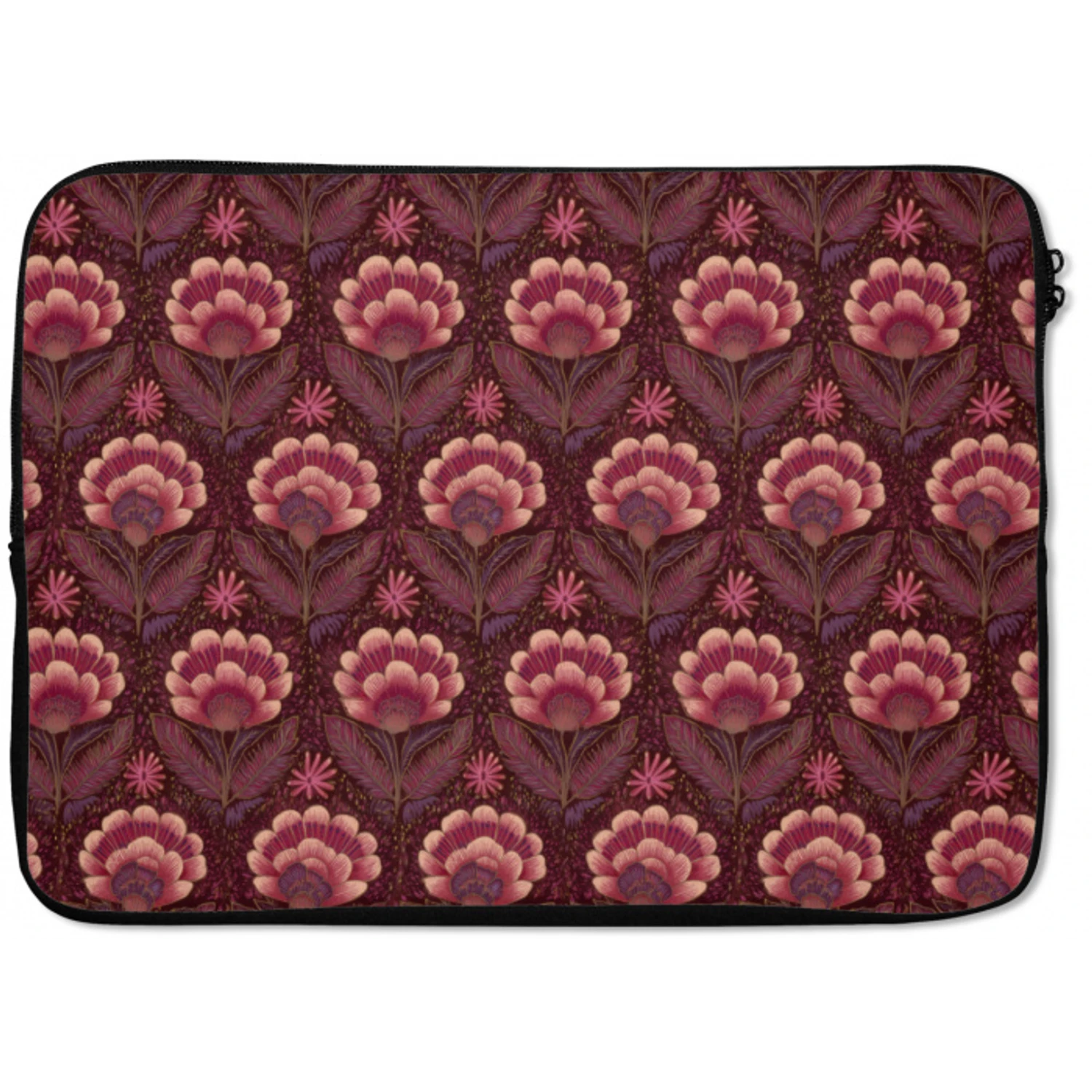 Bloemen - Waaier - Paars laptophoes neopreen klein 279 -zkaufland3dotto