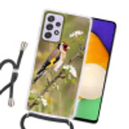 Putter - Bloesem - Lente - Natuur - Kleurrijk Hoesje Samsung Galaxy A52 5G met koord klein -sfeer1