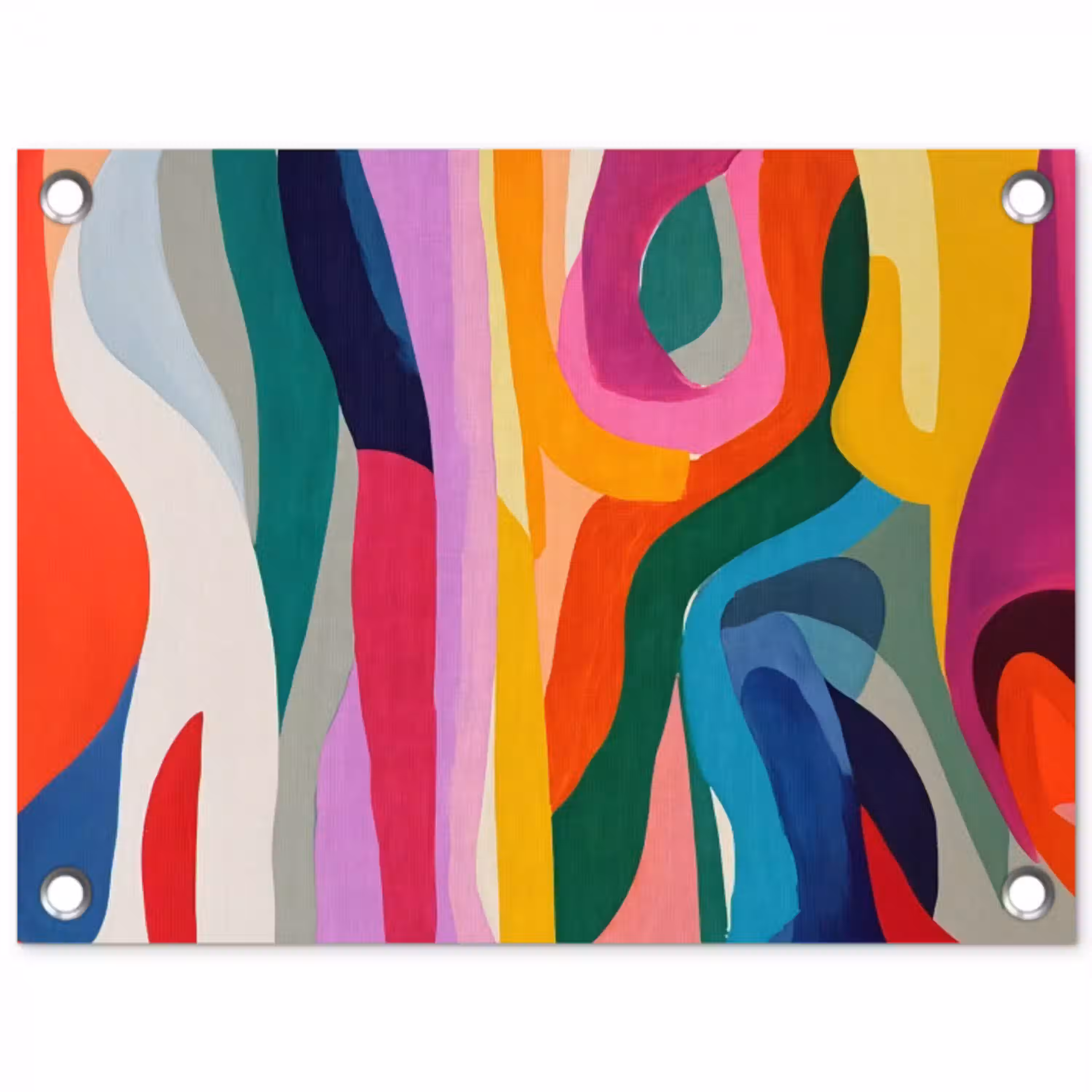 Abstract - Kleurrijk - Golven - Lijnen tuinposter los doek klein -3d