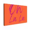 Oh la la - Oranje - Roze - Grafisch Tuinposter op houten frame 2 cm dik klein -3d