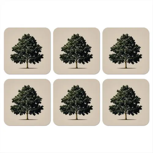 Eikenboom - Schaduw - Egaal onderzetter kurk middel -3d