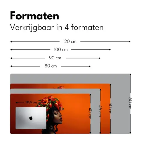Vrouw - Chilipepers - Pepers - Bloemen Muismat XXL klein -sfeer5