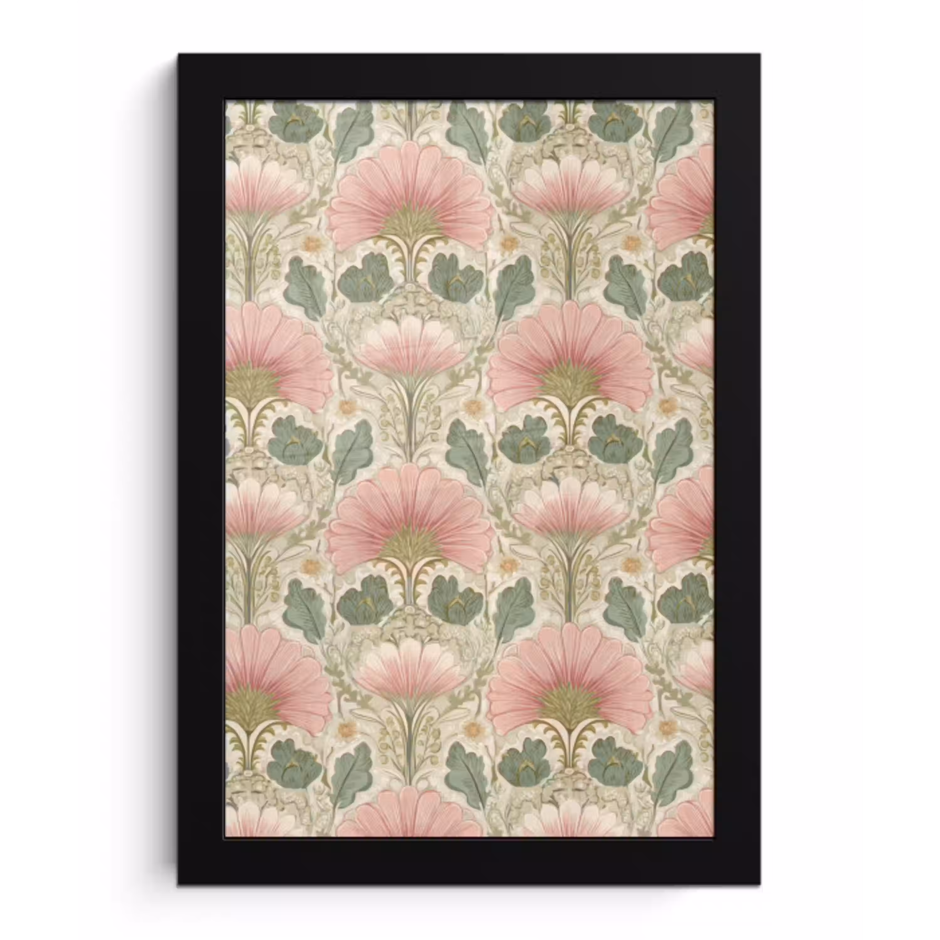 Klassiek - Patroon - Roze fotolijst zwart zonder passe partout klein 224 -3d