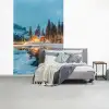 Winterlandschap - Natuur - Huis - Bergen - Sneeuw fotobehang vinyl groot -slaapkamer