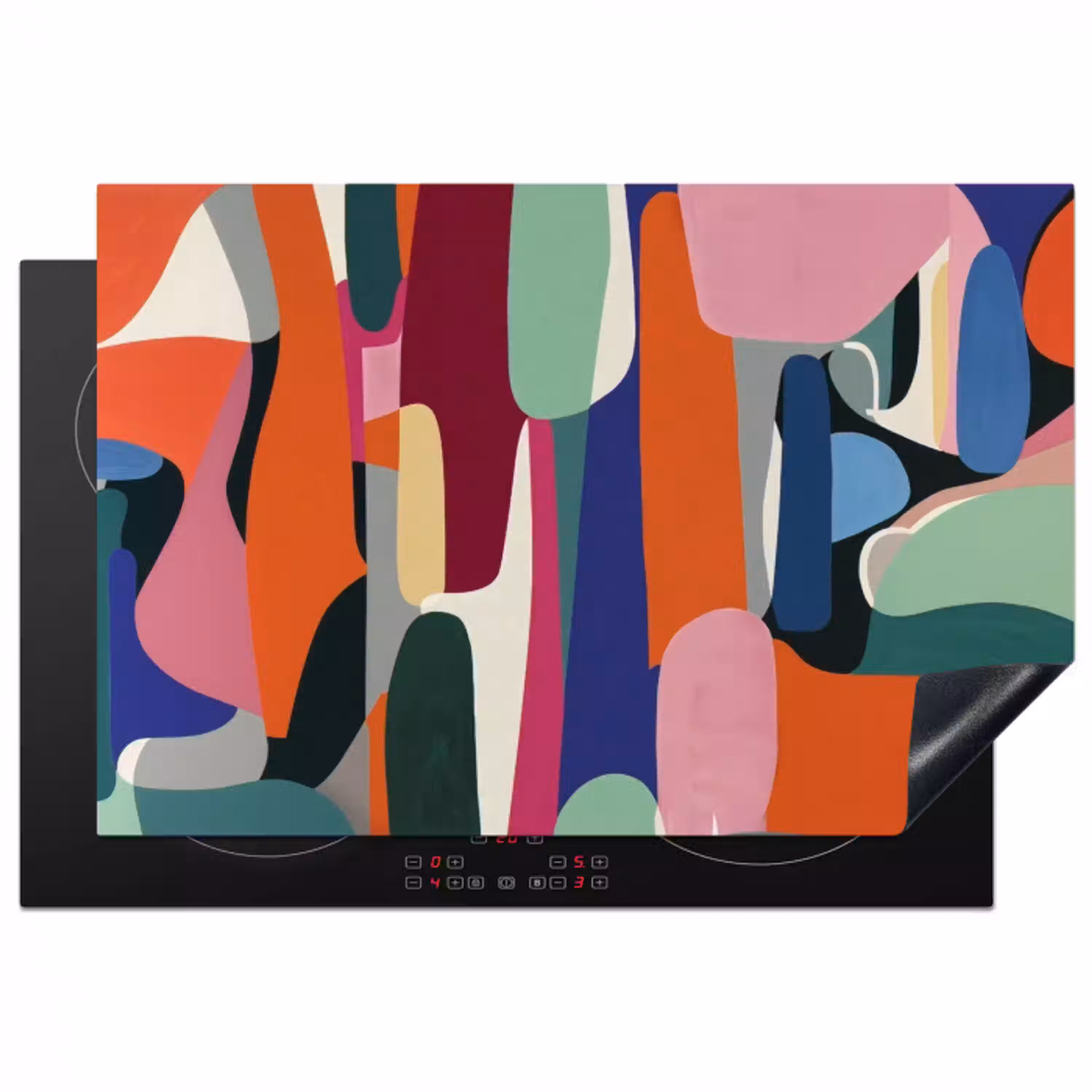 Vormen - Ritmisch - Kleuren - Abstract Inductie beschermer vinyl 3mm klein -3d