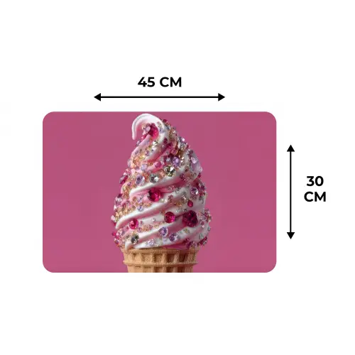 Softijs - Edelstenen - Roze - Hoorntje Placemat vinyl groot -specs