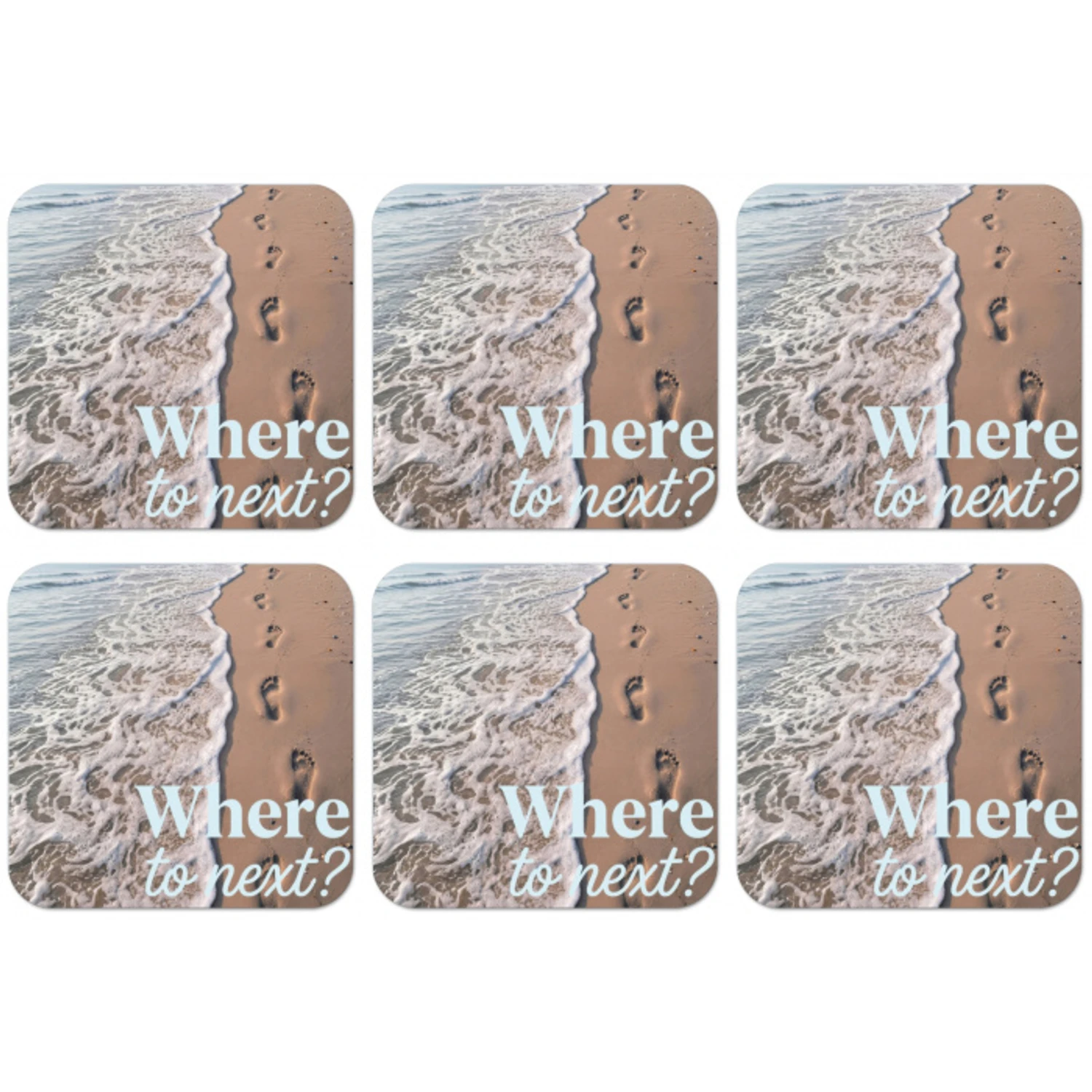 Where to next - Strand - Voetstappen onderzetter kurk middel -zkaufland3dotto