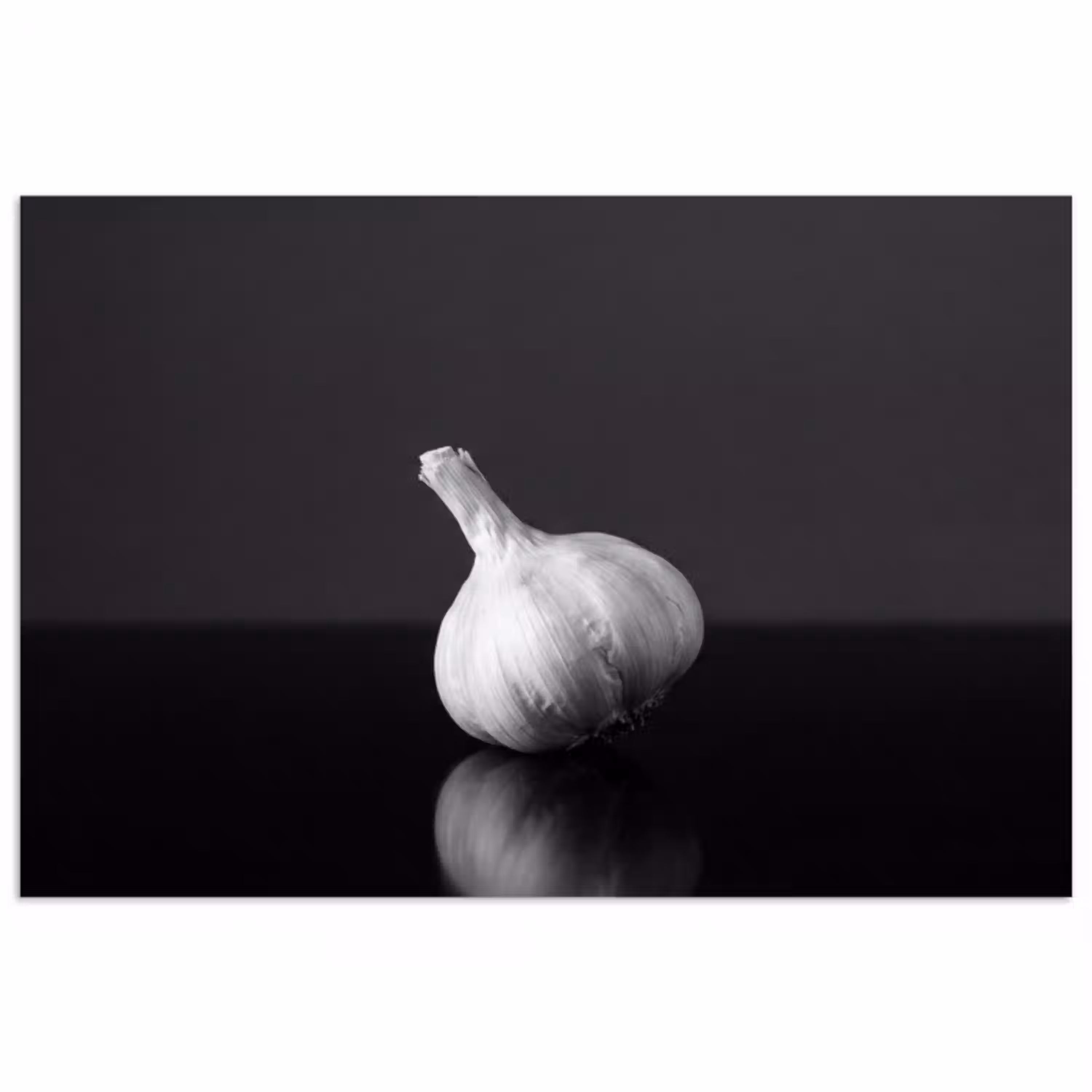Knoflook - Zwart - Wit poster papier klein -3d