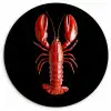 Kreeft - Glossier Rood - Zwart Wandcirkel kunststof plaat 5mm dik klein -3d