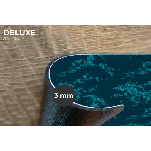 Bloesem - Blauw - Turquoise Placemat vinyl groot 368 -closeup