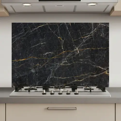 Marmer - Zwart - Goud - Grijs - Marmerstructuur keuken achterwand spatscherm klein -3d_website
