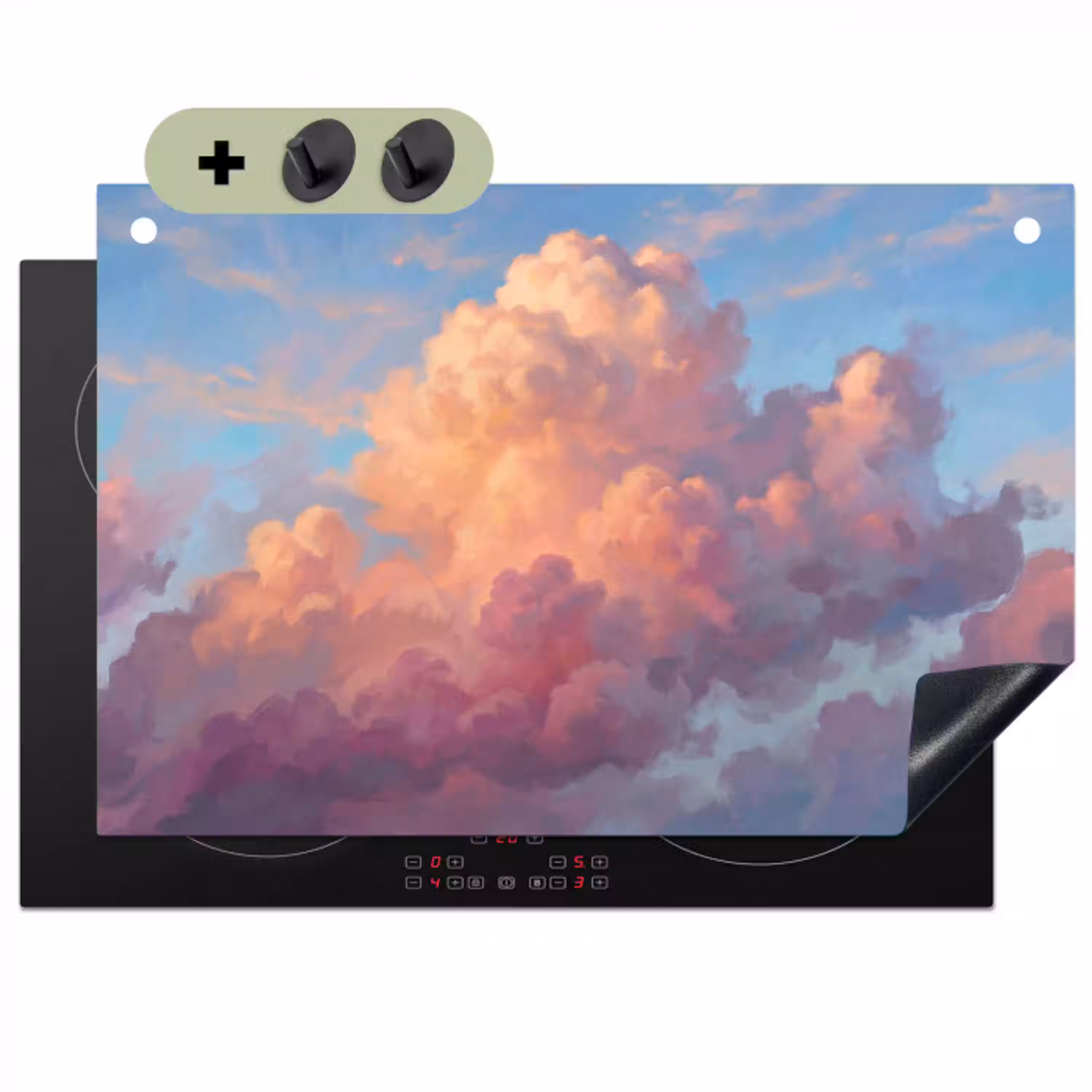 Wolken - Lucht - Natuur - Abstract - Kleurrijk Inductie beschemer met haakjes klein -3d