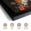Stilleven met bloemen en een horloge - Schilderij van Abraham Mignon fotolijst zwart zonder passe partout klein -sfeer2