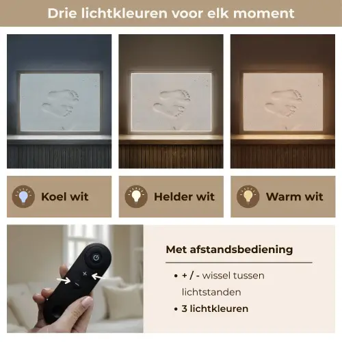 Voeten - Afdrukken - Zand Light Box met batterij (Wandlamp) middel -USP_lichtkleurNL