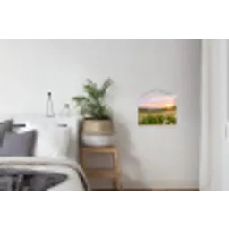 Madelief - Veld - Heuvels - Groen textielposter latten blank klein -woonkamer