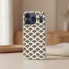 Waaiers - Botanisch - Zwart - Beige Telefoonhoesje iPhone 17 Pro klein 878 -sfeer2