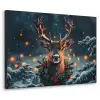 Hert - Kerst - Winter - Sneeuw - Kerstkrans Textielframe zwart klein -3d