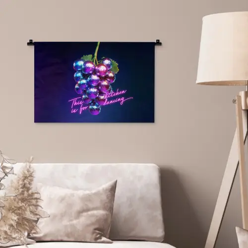 Quote - Neon - Disco - Druiven Wandkleed katoen klein -sfeer4