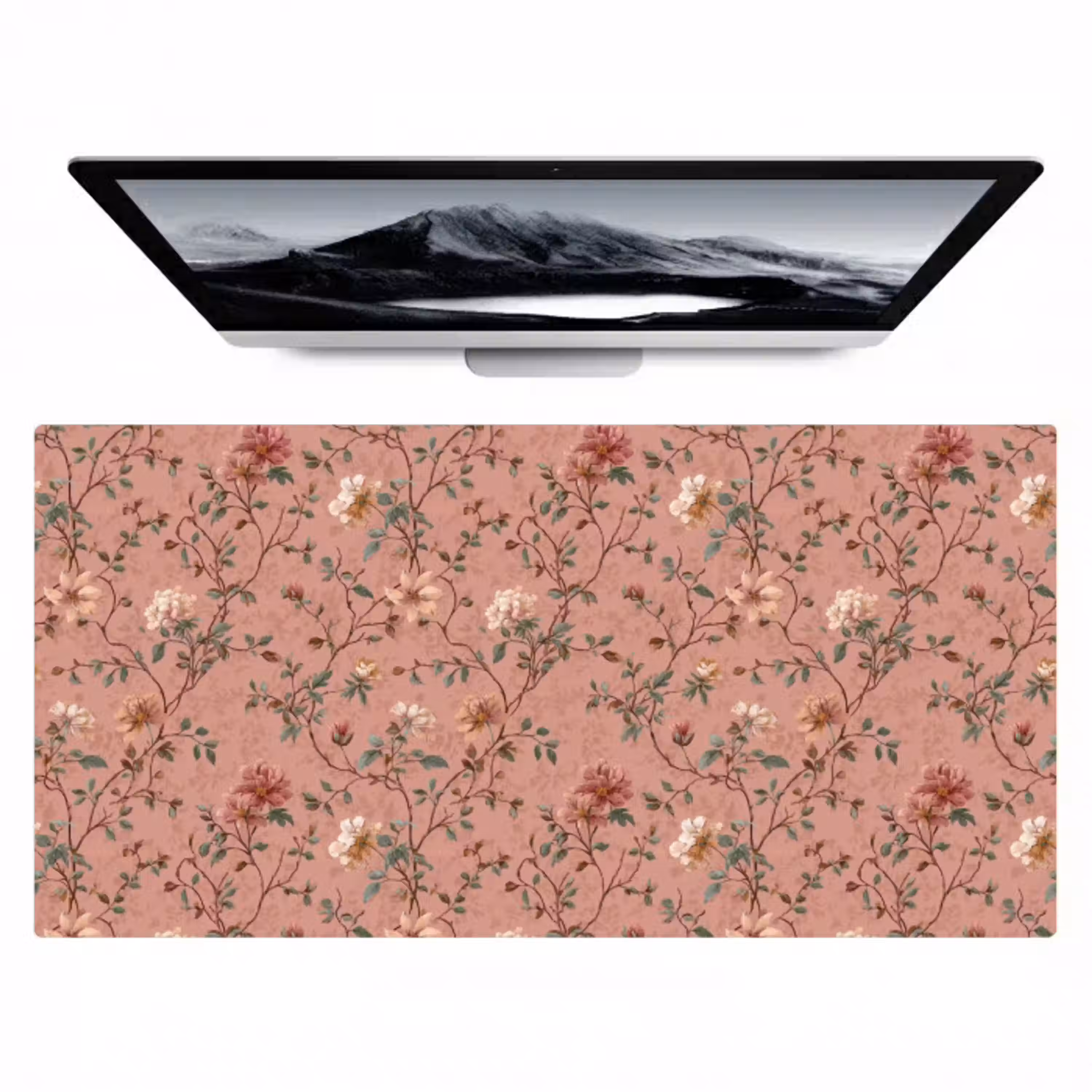 Botanisch - Bloemen - Roze Muismat XXL klein 681 -zzz3d