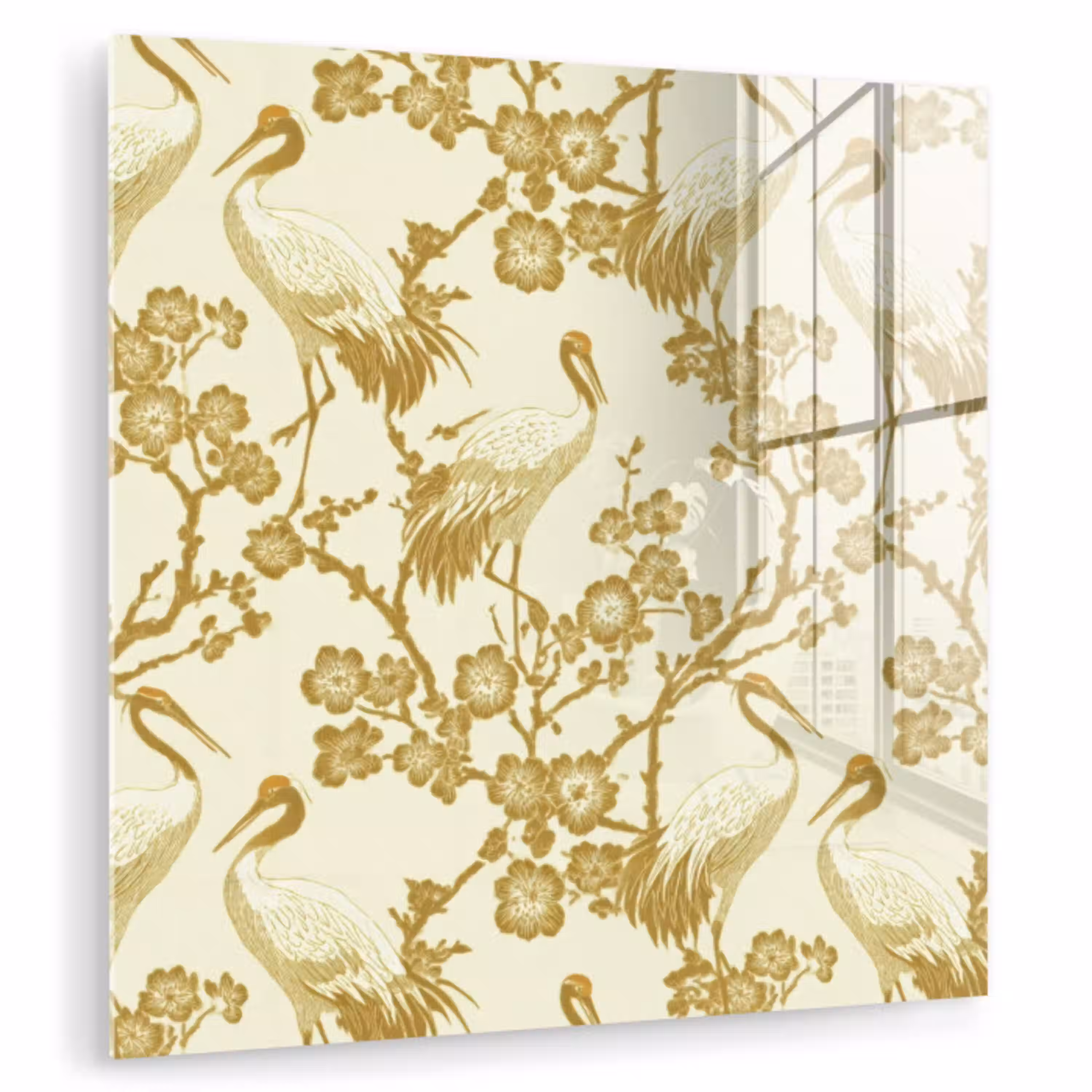 Kraanvogels - Kersenbloesem - Goud plexiglas 5mm klein 11 -zzzproduct_nieuw
