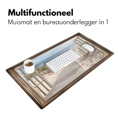 Doorkijk - Strand - Duinen - Pad - Landschap Muismat XXL klein -sfeer4
