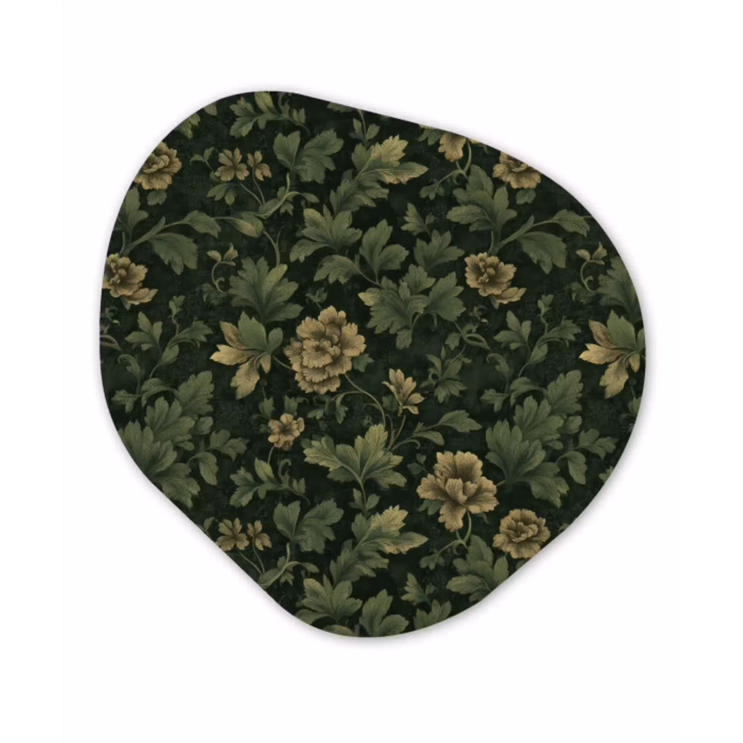 Donker - Groen - Goud - Botanisch Wandcirkel Organisch Aluminium middel 851 -3d