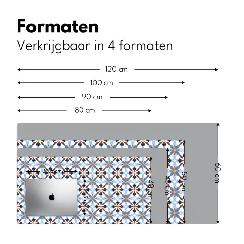 Ornament - Tegel - Kleurrijk Muismat XXL klein 681 -sfeer5