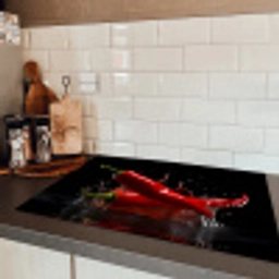 Peper - Rood - Zwart - Water - Groente Inductie beschermer vinyl 3mm klein -sfeer3