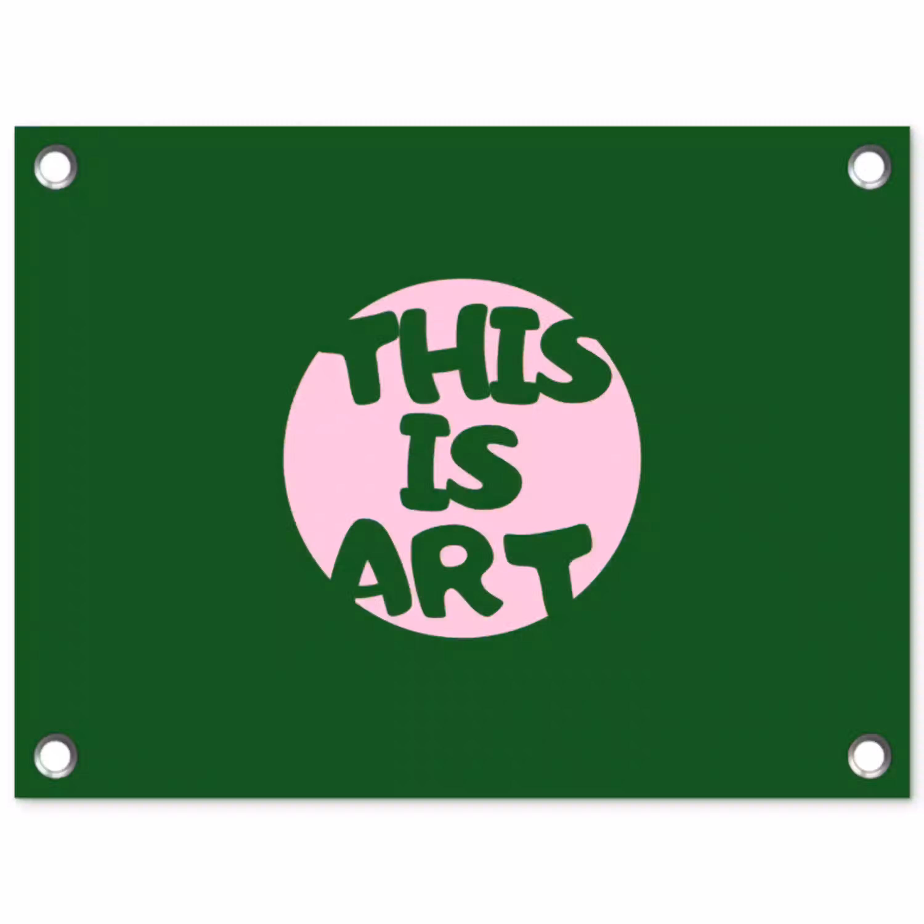 Cirkel - Roze - Tekst - Art tuinposter los doek klein -3d