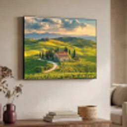 Toscane - Landschap - Wijngaarden Textielframe - compleet frame klein -sfeer3