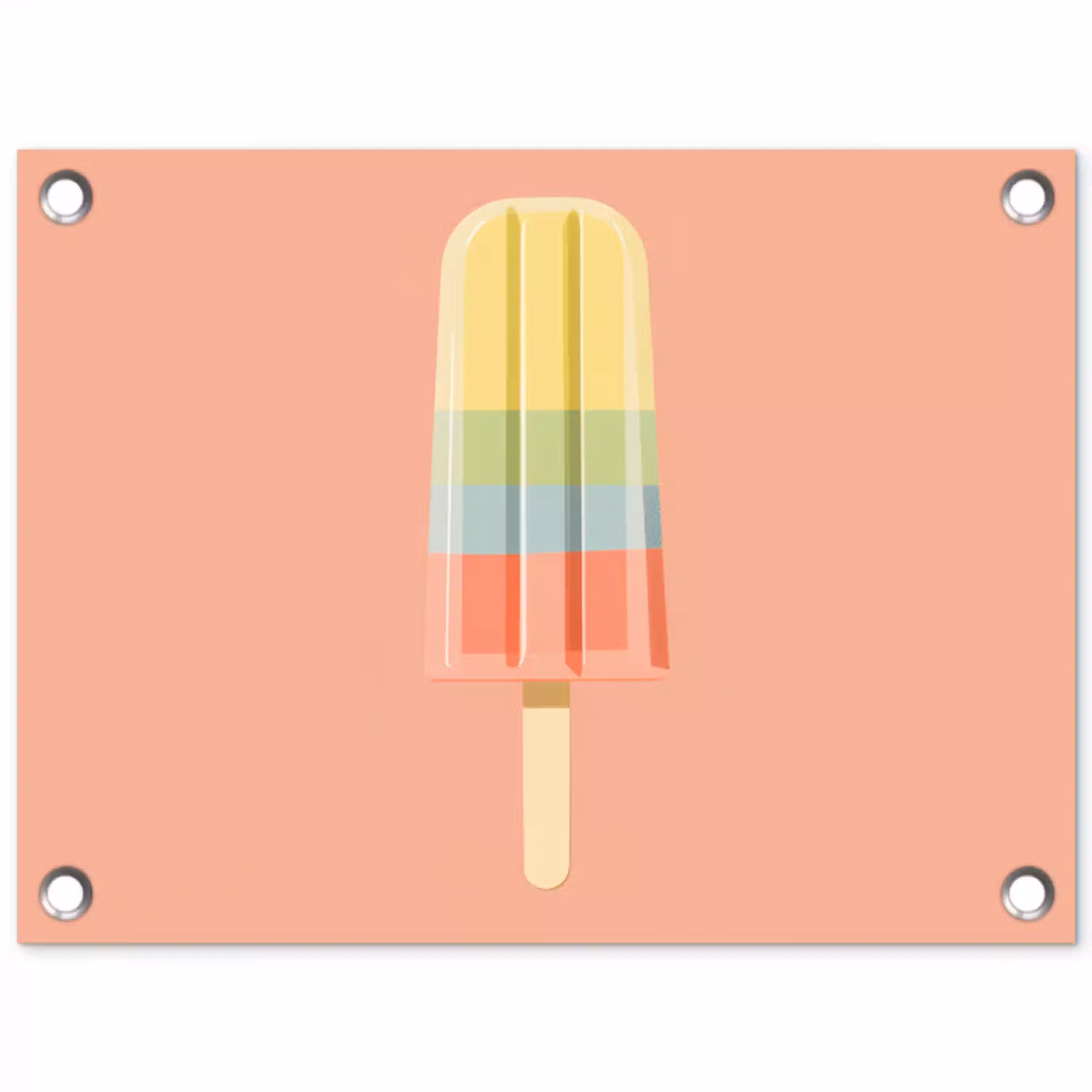 Waterijsje - Pasteltinten - Minimalistisch tuinposter los doek klein -3d