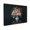 Hout - Vaas - Kleuren - Bloemen canvas 2cm klein -z3d
