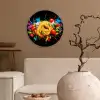 Spaghetti - Graffiti - Verf - Kleurrijk - Eten - Modern Wandcirkel plexiglas klein -sfeer1