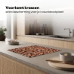 Houtblokken - Textuur - Patroon - Bruin - Rustiek Inductie beschermer vinyl 3mm middel -sfeer1