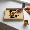 Geometrisch - Felle kleuren - Kubistische stijl Dienblad Rechthoek middel -sfeer2