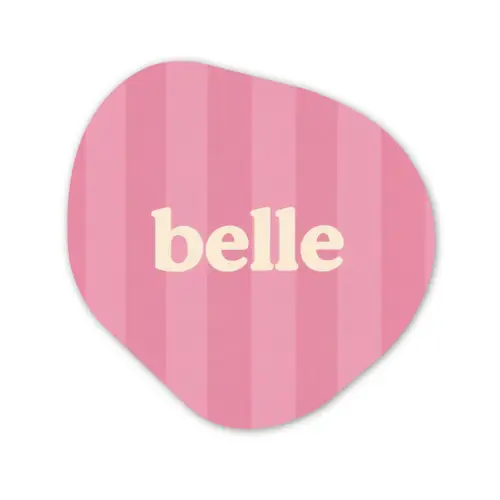 Roze - Gestreept - Belle Wandcirkel Organisch Aluminium middel -3d