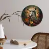 Uil - Vogel - Bloemen - Planten - Botanisch Wandcirkel behangsticker klein -sfeer3