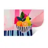 Fruit - Abstracte achtergrond - Roze Muursticker klein -3d