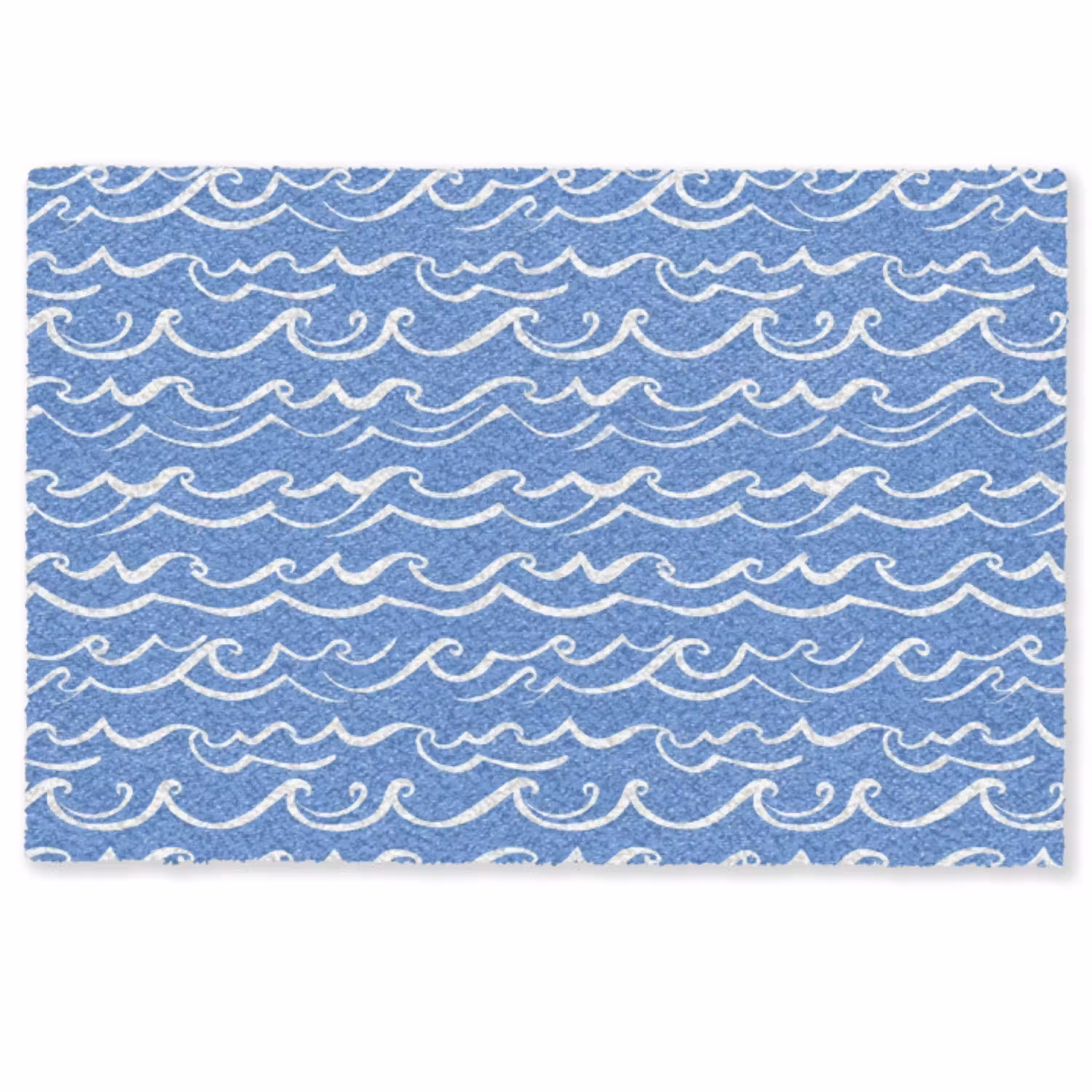 Blauw - Wit - Simpel - Getekend - Golven Deurmat klein 898 -zkaufland3d