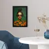 Vrouw - Groen - Modern - Bril - Abstract fotolijst zwart zonder passe partout klein -sfeer4