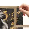 Leeuw - Portret - Verfspatten - Grijs Light Box met batterij (Wandlamp) middel -USP_websiteprintNL