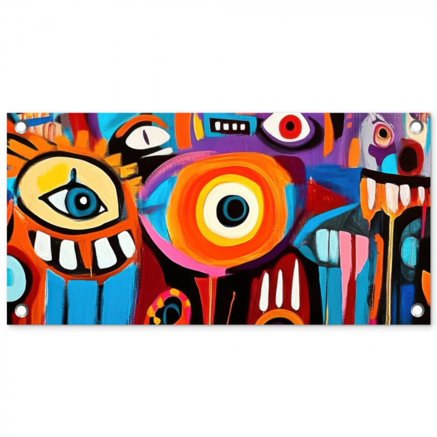 Abstract - Gezicht - Kleurrijk tuinposter los doek klein -3d