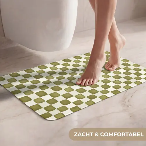 Schaak - Patroon - Groen WCmat klein 1009 -USP_ZachtNL