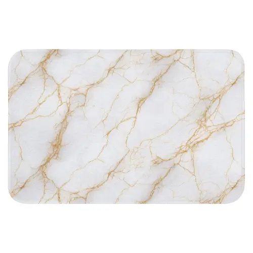 Wit - Goud - Marmer - Aders Badmat klein 997 -3d