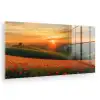 Klaprozen - Bloemen - Heuvels - Zonsondergang plexiglas 5mm klein -zzzproduct_nieuw