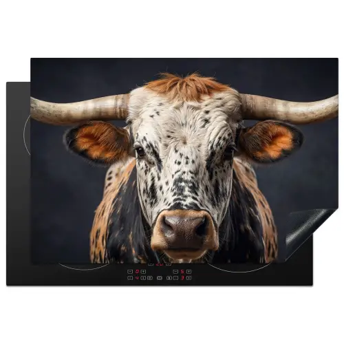 Stier - Kleurrijk - Hoorns Inductie beschermer vinyl 3mm klein -3d