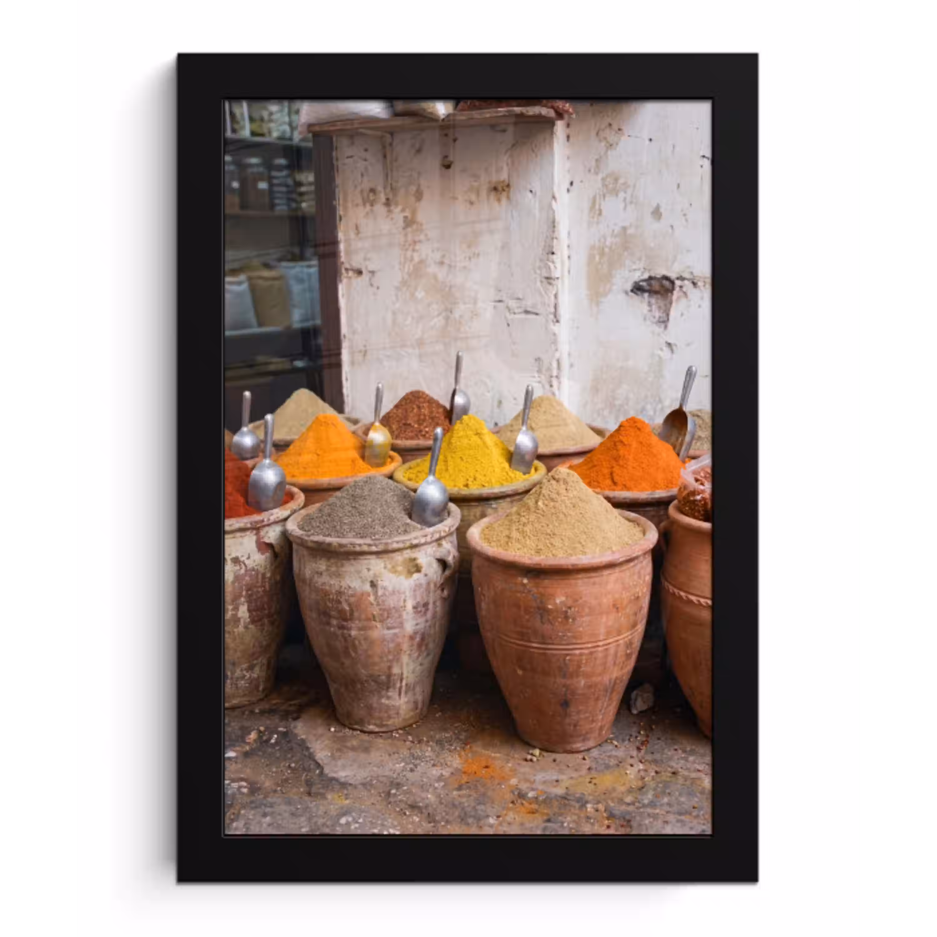 Kruiden - Potten - Oosters fotolijst zwart zonder passe partout klein -3d
